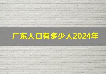 广东人口有多少人2024年