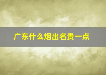 广东什么烟出名贵一点