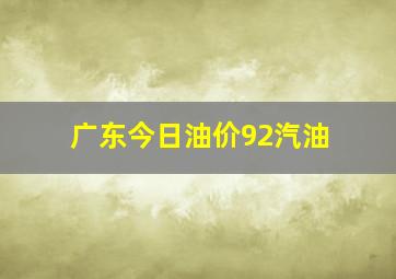 广东今日油价92汽油