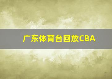 广东体育台回放CBA