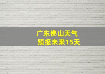 广东佛山天气预报未来15天