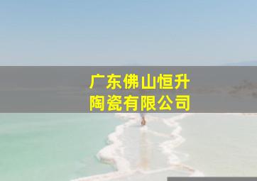 广东佛山恒升陶瓷有限公司