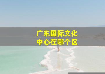 广东国际文化中心在哪个区