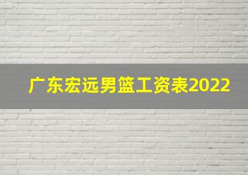 广东宏远男篮工资表2022