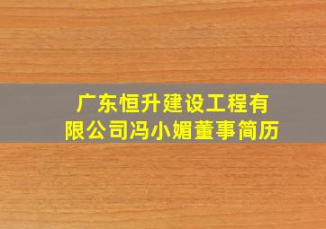 广东恒升建设工程有限公司冯小媚董事简历