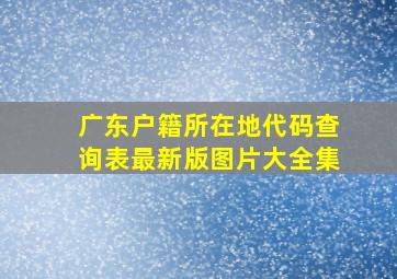 广东户籍所在地代码查询表最新版图片大全集