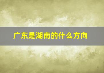 广东是湖南的什么方向