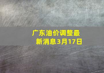 广东油价调整最新消息3月17日