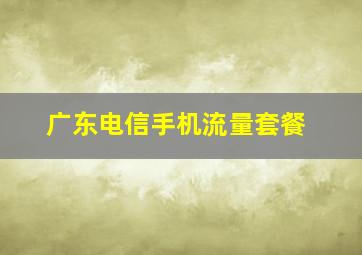 广东电信手机流量套餐