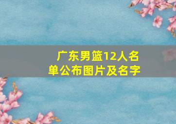 广东男篮12人名单公布图片及名字