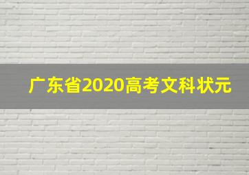 广东省2020高考文科状元