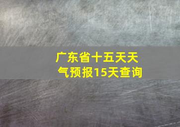 广东省十五天天气预报15天查询