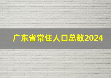 广东省常住人口总数2024