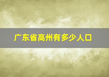 广东省高州有多少人口