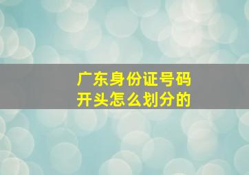 广东身份证号码开头怎么划分的