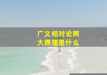 广义相对论两大原理是什么