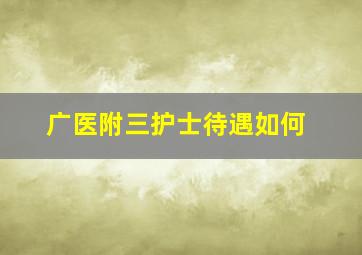 广医附三护士待遇如何