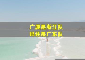 广厦是浙江队吗还是广东队