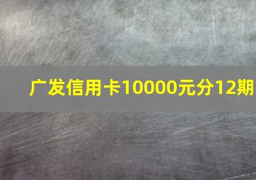 广发信用卡10000元分12期