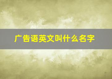 广告语英文叫什么名字