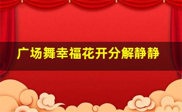 广场舞幸福花开分解静静