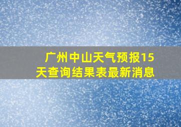 广州中山天气预报15天查询结果表最新消息