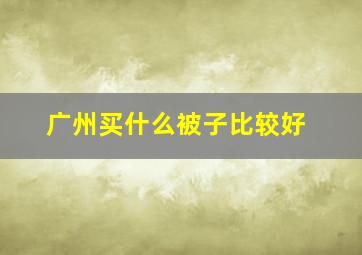 广州买什么被子比较好