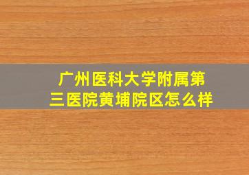 广州医科大学附属第三医院黄埔院区怎么样