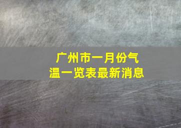 广州市一月份气温一览表最新消息