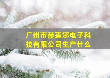 广州市赫莲娜电子科技有限公司生产什么