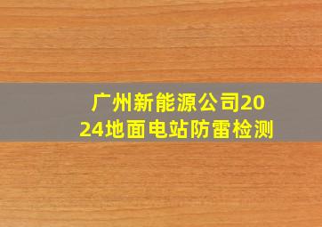 广州新能源公司2024地面电站防雷检测