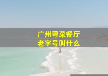 广州粤菜餐厅老字号叫什么