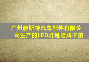 广州赫斯特汽车配件有限公司生产的LED灯是啥牌子的