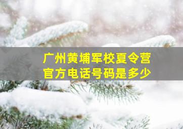 广州黄埔军校夏令营官方电话号码是多少