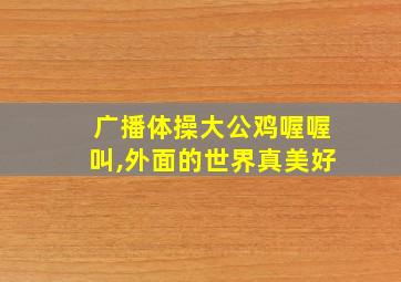 广播体操大公鸡喔喔叫,外面的世界真美好