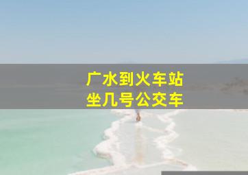 广水到火车站坐几号公交车