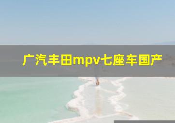 广汽丰田mpv七座车国产