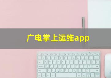 广电掌上运维app