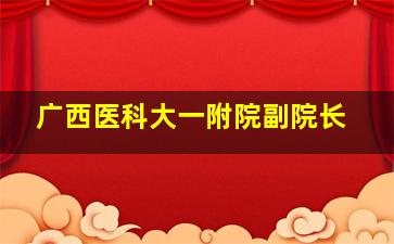 广西医科大一附院副院长