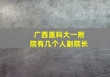 广西医科大一附院有几个人副院长