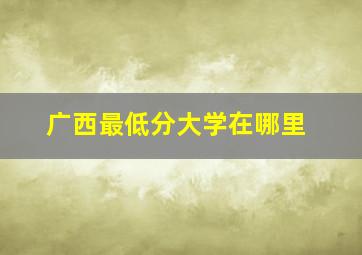 广西最低分大学在哪里