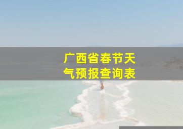 广西省春节天气预报查询表