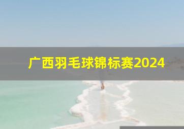 广西羽毛球锦标赛2024