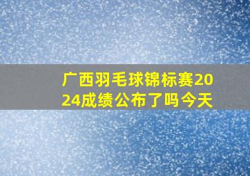 广西羽毛球锦标赛2024成绩公布了吗今天