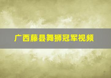 广西藤县舞狮冠军视频