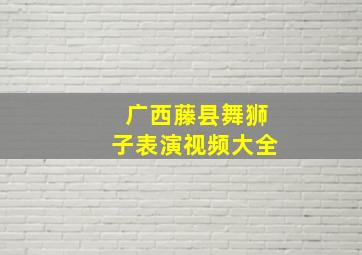 广西藤县舞狮子表演视频大全