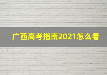 广西高考指南2021怎么看