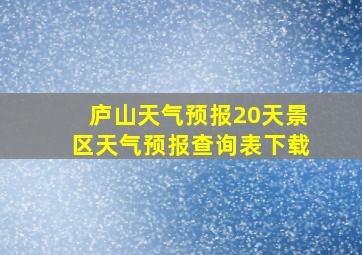 庐山天气预报20天景区天气预报查询表下载