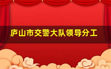 庐山市交警大队领导分工