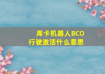 库卡机器人BCO行驶激活什么意思